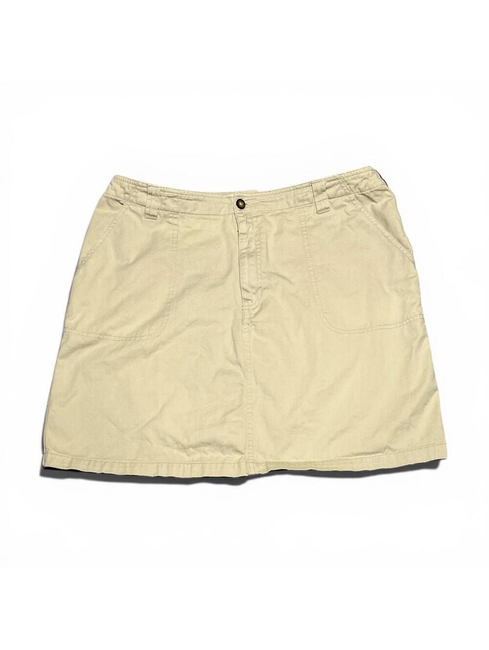 Vintage Y2K Carolina Blues Khaki Cotton Utility Mini Skirt 16W